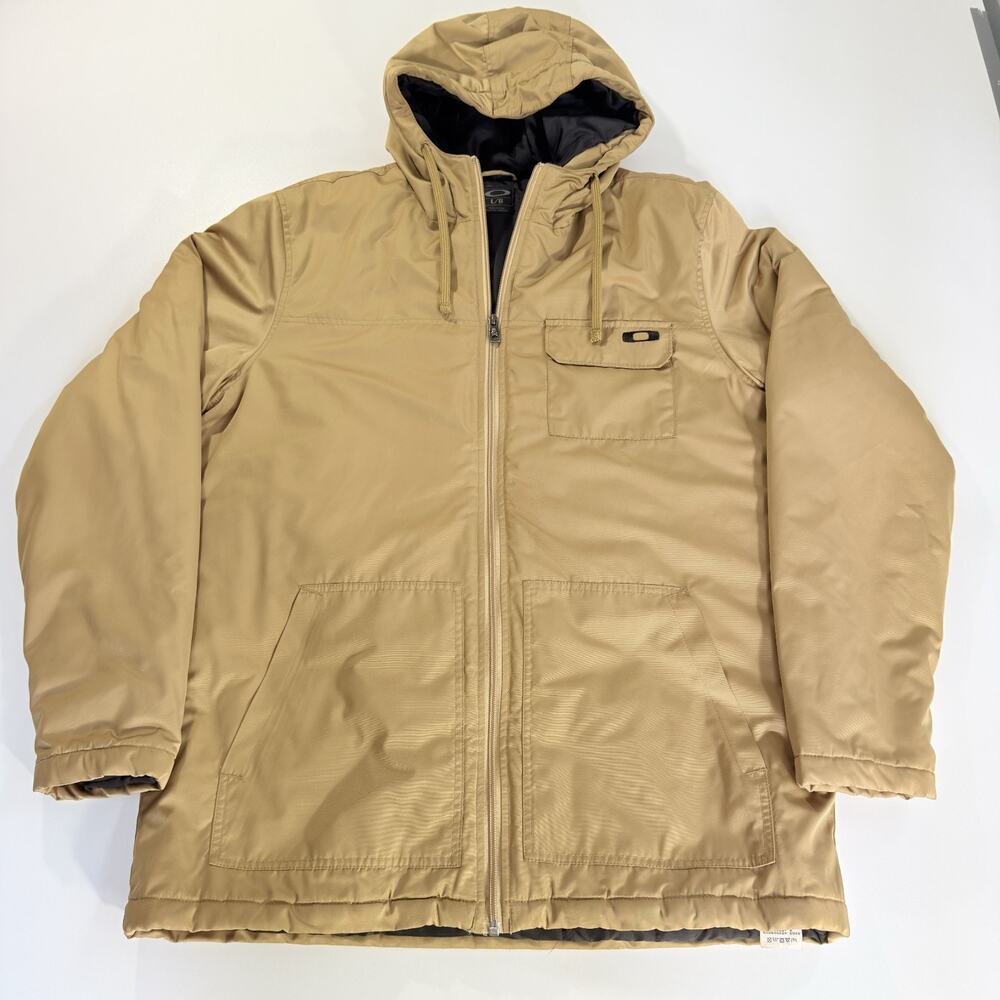 Vintage Oakley Software Ski Jacket Mens L Tan Hooded Gorpcore Tactical 3 in 1